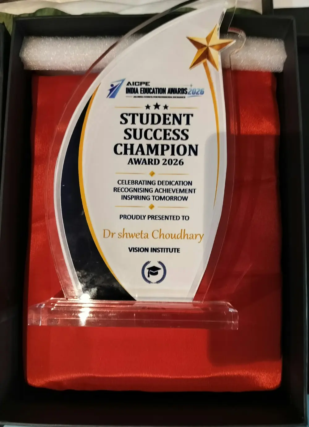 Student Success Champion trophy